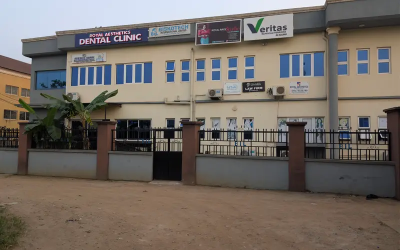 Royal Aesthetics Dental Clinic building at Biskotech Plaza in Ota